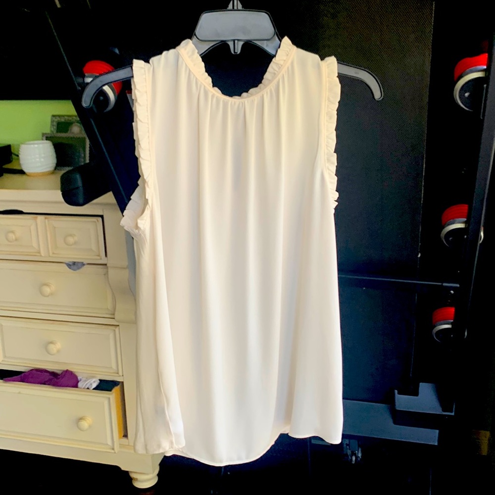 LOFT mixed media shell- off white- size M